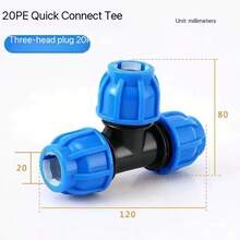 8pcs PE Pipe Tee Connectors, Durable Polyethylene Pipe Fittings, Suitable For Garden Irrigation Systems, Easy To Install Connectors - Multicolor - View 2