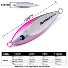 PRO BEROS PROBEROS 5Pcs Luminous Metal Slow Jig, 3D Eyes Slow Pitch Jigging Lure, Saltwater Deep Sea Fishing Metal Jig Bait - Multicolor - View 4