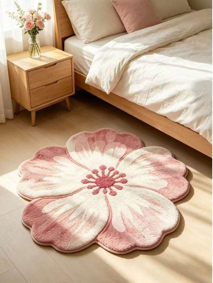1件裝粉色3D桃子圖案地毯 浴室地墊 浴室地毯 門墊 小地毯 地墊 家居裝飾 區域地毯 戶外地墊 臥室地毯 可機洗地毯 - 彩色 - 查看 1