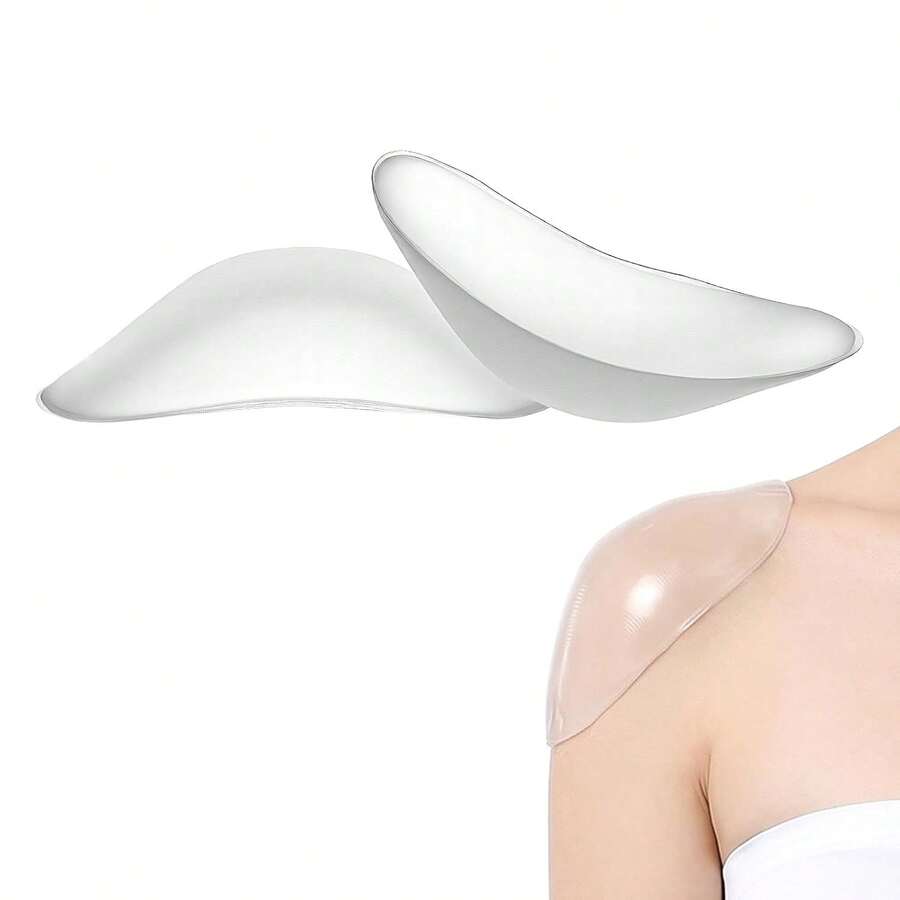 Silicone Shoulder Pads, Shoulder Pads, Fake Shoulder Pads, Non-Slip Shoulder Pads, Shoulder Pads, Unisex Silicone Shoulder Pads, Non-Slip, Self-Adhesive, Transparent Silicone, Suitable For Men And Women With Sloping Shoulders, High Neck And Low Neck Suits, Jackets, T-Shirts, Silicone Material, Reusable - Multicolor - View 1