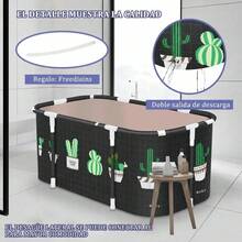 Bañera Plegable Portátil para Bebé, Niños y Adultos, Tina Tipo Spa Compacta y Ahorradora de Espacio, Fácil de Guardar para Casa, Baño y Viajes - Cactus - Ver 8