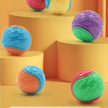 2 Pcs Bone Pattern Squeaky Dog Ball, Dog Training Toy Ball, Durable Ball Toy, Compatible With Dog Ball Launcher, High Elasticity Dog Ball, Suitable For Interactive Play, Puppy Pet Teething Ball - Multicolor - View 6