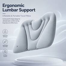 1pc Portable Inflatable M-Shaped Lumbar Support Pillow, Ergonomic Back Cushion, Suitable For Office Chair, Car Seat, Airplane, Train Travel Lumbar Pillow - Lumbar Support - View 8