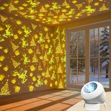 Christmas Deer Theme Dynamic Projection Light, Reindeer Element Night Light; USB Plug-In Use, 360° Rotating Dreamy Light And Shadow, Soft Light Not Glaring, Suitable For Camping, RV, Bedroom, Living Room, Birthday Party, Great Gift - USB Indoor Ambient Projection Night Light - View 4