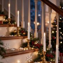 Set Of 3 Flameless LED Candles-Battery-Operated, Smokeless, And Featuring A Warm, Flickering Glow. Perfect For Christmas, Halloween, Valentine's Day, Weddings, Table Settings, And Home Decor, Creating A Cozy Atmosphere For Candlelight Dinners. - Taper Candles - View 10