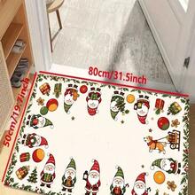 1pc New Christmas Best Seller - Daily Decor - Holiday Decor - Christmas - Santa Claus & Cute Puppy Gift Mat, Suitable For Living Room, Bedroom, Indoor - Machine Washable - Flannel Material, Soft Texture, Skin-Friendly, No Pilling, Easy Care, Odorless - Perfect For Home Decor, Room Decor, Living Room Rug, Bedroom Rug, Bathroom Rug, Kitchen Rug, Area Rug, Hotel Decor - Area Rug, All Season - Multicolor - View 4