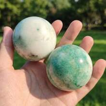 1pc Natural Phoenix Turquoise & Ajoite Sphere - Genuine Mineral Stone Suitable For, Making, Loose, Graduation, Father's Day, Independence Day - Multicolor - View 6