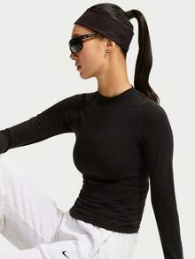 Nike Sportswear Chill Knit Women's Fitted Long Sleeve Soft, Snug Base Layer Top IO2724-010 - Black - View 3