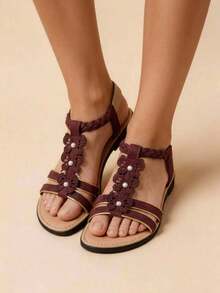 Women Flat Sandals - Redwood - View 2