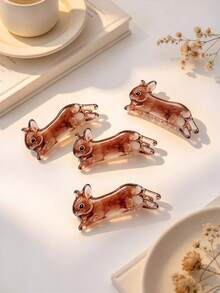 2pcs Women's Vintage Rabbit Hair Clips, Cute Animal Decor Side Clips, Ladies Daily Hair Accessories - Multicolor - View 7