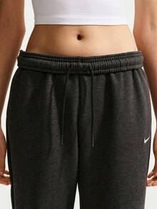Nike Women's Solid Color Elastic Waist Fashion Casual Sports Long Pants - Black - View 4