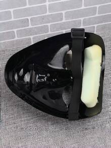1pc Neutral Black Mysterious Character Mask, Suitable For Daily Wear, Festivals, Performances, Back To School Costumes And Halloween - Black - View 4