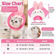 Rabbit Shaped Cat Elizabeth Collar, Soft Mesh Breathable Anti-Licking Anti-Biting Collar, Post-Surgery Sterilization Pet Shame Collar, Cat Collar - Multicolor - View 2