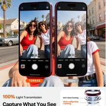 1片 [2026新款] 360°全覆蓋 9H防碎鋼化玻璃螢幕保護貼，相容 iPhone 18 Pro Max/18 Pro/17 Pro Max/17 Pro，高畫質高透明度，AR防眩光、防刮、防指紋，薄型設計相容手機殼，多色可選（黑色/酒紅/藍色/銀色） - 紅色 - 查看 2
