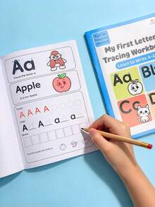 Preschool English Alphabet Tracing Practice Book, Children's 26 English Letters Tracing Book, A-Z Uppercase And Lowercase Letters Copying Practice Workbook, Educational And Fun, Easy English Enlightenment At Home, Standard Handwriting, Improve Concentration, Early Childhood Education Learning Supplies For Preschool To Primary Transition, Teacher Rewards, New Year Gift - Multicolor - View 1