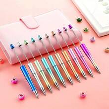 Set Of Popular UV Coated Glitter Beads Ballpoint Pens, Craft Materials, DIY Supplies, Back To School - One Size - View 9