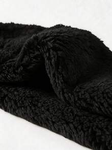 1pc Thickened Fleece Lined Warm Tights For Baby Girls, Solid Color Cotton Leggings, Winter Outdoor - Black - View 4