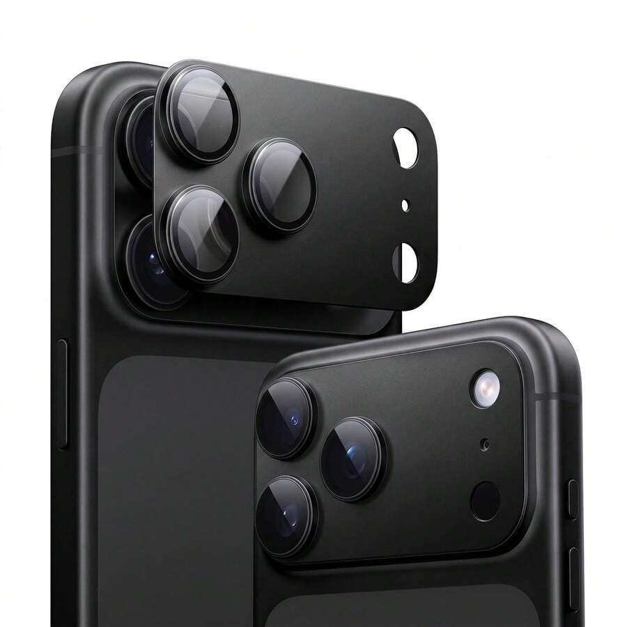 1pc [2026 New] 360° Full Coverage 9H Shatterproof Tempered Glass Protector, Compatible With IPhone 18 Pro Max/18 Pro/17 Pro Max/17 Pro, High Definition High Transparency, AR Anti-Reflection, Anti-Scratch, Anti-Fingerprint, Thin And Compatible With Phone Cases, Multiple Colors Available (Black/Burgundy/Blue/Silver) - Black - View 1