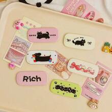 1pc Mirror Back Sticker Transparent Funny Mirror New Year Style Adhesive Cartoon Cute Animal Foldable Niche Binge-Watching Mirror Phone Desktop Stand Minimalist High-Value Adorable Pink Phone Holder For Women - Multicolor - View 1