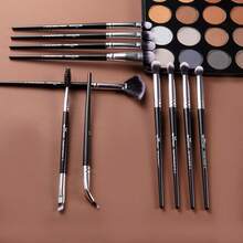 ANMOR 12pcs Eyeshadow Brush Set, Soft Bristles, Suitable For Eyeliner, Concealer, Lip Blending - Black and White - View 2