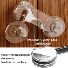 Transparent Long + Short Combination No-Drill Drawer Lock, Child Anti-Pinch Cabinet Door Lock, Refrigerator Toilet Clip Lock, Baby Pet Anti-Opening Door Fixer - Multicolor - View 3