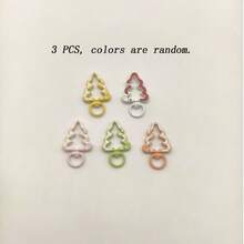 3PCS Creative Hand-Painted DIY Christmas Tree Enamel Spring Clasp - Random Style - Keychain Pendant Accessories - Bag Charm Christmas Party Supplies - A - View 9