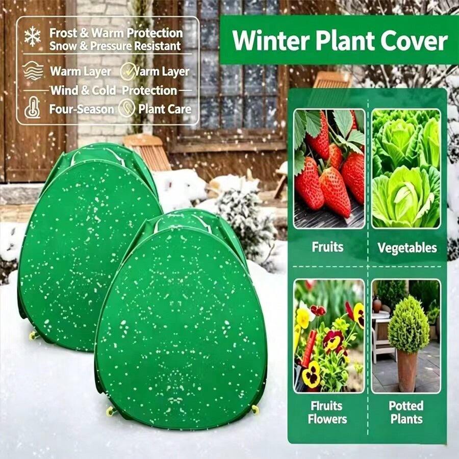 1PC Winter Plant Frost Cover, Anti-Insect Anti-Bird Plant Warmth Cover, Foldable Large Capacity Large Size Plant Protection Cover. - Plant Winter Cover - View 1