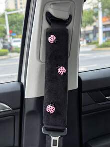Cute Ladybug 3D Decorative Car Seat Belt Shoulder Cover, Soft Plush Car Shoulder Strap Protector, Car Interior Decoration Accessory - Ladybug - View 6