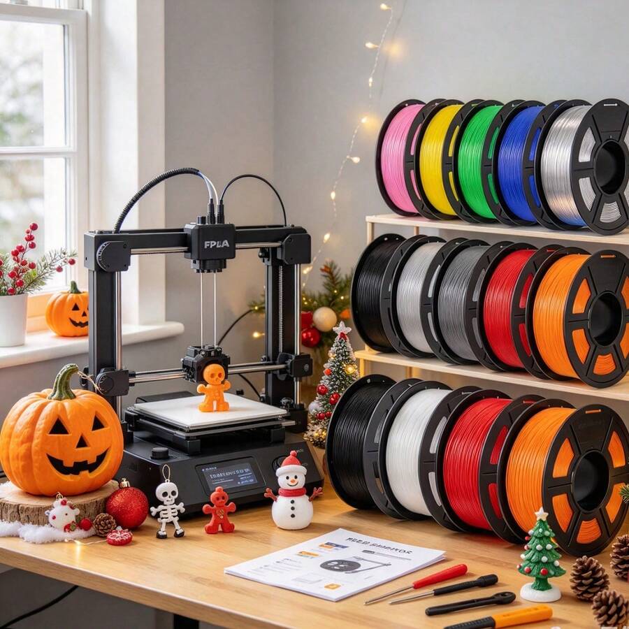 2pcs Multi Color PLA Filament Spools, 1.75mm PLA For 3D Printing, Great For Making Halloween & Christmas Custom Gifts & Home Decor