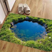 1pc, 2D Flat Printing, 3D Visual Outdoor Pool Entrance Mat, Entrance Mat For Hallway Doorway, Non-Slip Machine Washable Easy Clean Carpet, Suitable For Home And Outdoor Decor, Hallway, Bedroom, Balcony, Gift Home Decor - A - View 7