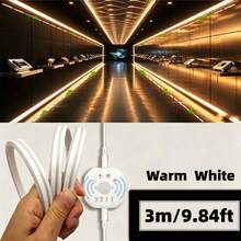 Acosh Neon 感應式 LED 燈條，自動開關，霓虹燈條，USB 供電，可彎曲且可調光，暖色/白色，適用於臥室、衣櫥、臥室夜燈，耐用燈條，高品質 LED，室內設計師，宿舍必需品 - 暖白色 - 查看 16