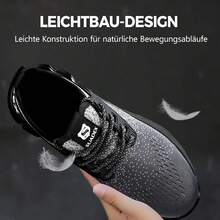 Herren Sicherheitsschuhe Arbeitsschuhe Stahlkappe Damen Anti-Smashing Anti-Piercing Fußgewölbestütze Rutschhemmend Leichtbau-Design Verschleißfest - Grau - Übersicht 5