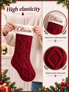 Vow&Vine 2026 Embroidered Christmas Socks, Knitted Family Christmas Socks, Personalized Name Christmas Socks, Holiday Gift - Multi-color 2 - View 7