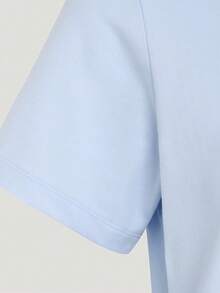Adidas Women's FAV TEE Short Sleeve Knit Collarless T-Shirt TKS2868 - Blue and White - View 4