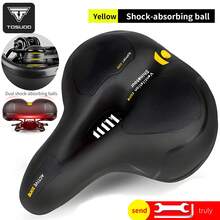 TOSUOD Ergonomic Bicycle Saddle, Shock-Absorbing Thick Padded Seat With Anti-Slip Surface, Reinforced Stitching, Comfortable Long-Distance Riding Cushion, Compatible With Road Bikes, Mountain Bikes, Flat Bar Bicycles, Can Be Paired With Rear Rack Mounting Bracket, Cycling Gear For Men And Women Adults - Multicolor - View 12