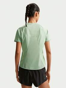 Nike Áo thun nữ AS W NK SWIFT DF SS tay ngắn, cổ dệt không cổ, dáng ngắn THM9699-006 - nước trong xanh - Xem 2