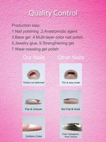 10pcs Square Pink Christmas Press On Nails,3D Gingerbread Man Gift Box Bow Xmas Tree Candy Cane Colorful Dot,Fall&Winter Reusable Handmade Fully Covered False Nails,Suitable For Party,Dance,Daily,With Jelly Glue And Nail File,Y2K Xmas Style - Pink - View 11