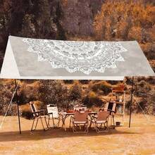 COOKCOK 1pc Mandala Pattern Camping Tent Fabric - Sunshade Canopy, Lightweight Polyester Beach/Camping/Garden/Picnic Tent - Outdoor Adventure Sun Protection (Poles Not Included) - Mandala - View 1
