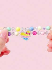 22Pcs Kids Beaded Bracelets Set, Random Color, Girls Daily Wearing, Party Favors, Birthday Gift - Multicolor - View 7