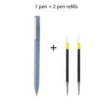 Bộ 3 bút bi trung tính dạng xoay, bút marker xoay lõi, ngòi kim 0.5mm viết mượt, mực chảy liên tục không lem, thân nhám mờ, kẹp kim loại, nhỏ gọn tiện lợi và chắc chắn - Hình chữ nhật - Xem 8