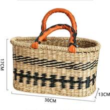 Boho Straw Bag For Women, Handmade Woven Tote Bag With Handle, Summer Beach Shoulder Bag, Travel Shopping Bag - View 9