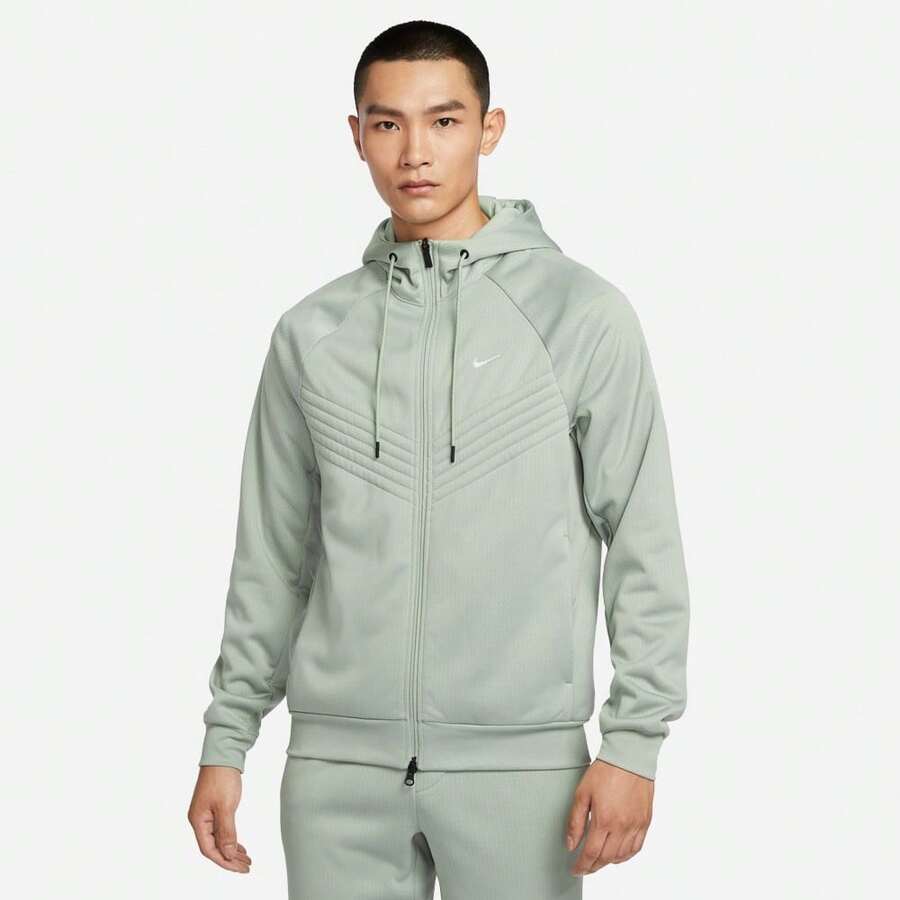 NIKE Men's Green Hooded Zip-Up Jacket FZ1108-370 - Green - View 1