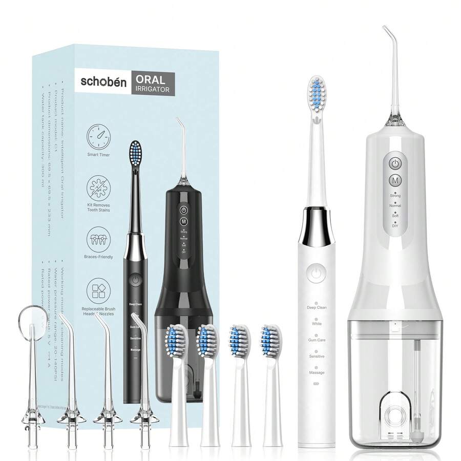 schoben 強效電動牙刷沖牙器，家用水牙線，電動牙刷組合，口腔護理套組，禮品贈品