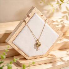 1pc Natural Wooden Style Pendant Jade Necklace Display Stand Jewelry Counter Window Display Prop Accessory Display Rack - Multicolor - View 2