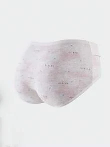 5pcs/Pack Women's Pure Cotton Triangle Panties, Ruffle Bow Waistband, Cute Print Mid-Waist Bodycon Triangle Panties - Multicolor - View 7