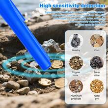 Metal Detector Precise Locator, Professional Handheld Precise Positioning Rod, 360 ° Treasure Search Precise Locator, With Belt Cover And LED, Used For Searching Coins, Gold, Silver, Antiques, Without Battery - A - View 1