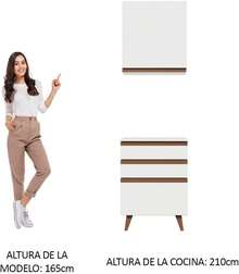 Kit Cocina Integral Modular Reims de 60 cm Color Blanco, Mueble Modular para Cocina, Gabinete de Almacenamiento Fabricado en Madera de Ingeniería, Acabado Resistente, Incluye Herrajes y Kit de Montaje, Ideal para Espacios Pequeños PWOI - Blanco - Ver 6