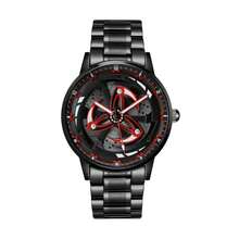 Fashion Men's Wristwatch Anime Modified Rotating Wheel Outline Solid Steel Band Quartz Watch - one-size - View 12