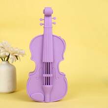 Cute Violin Pencil Case, Soft Silicone Zipper Pen Pouch, Waterproof Stationery Bag For School & Travel - Multi-color - View 14