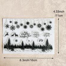 Christmas Clear Silicone Stamp, Snowflake, Pine Tree, Wreath, Gift, Vintage Truck Mixed Pattern Transparent Silicone Stamp For Scrapbooking, Card Making, Journal Album DIY Paper Craft Decor - SD-5 - View 32